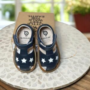 Old Soles Star Tot Navy Leather Baby Sandals EU 22 US 6 Infant Toddler Shoes NIB